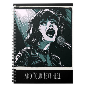 Carnet Crie-le Fort Chanteur Punk Style Rétro Vintage