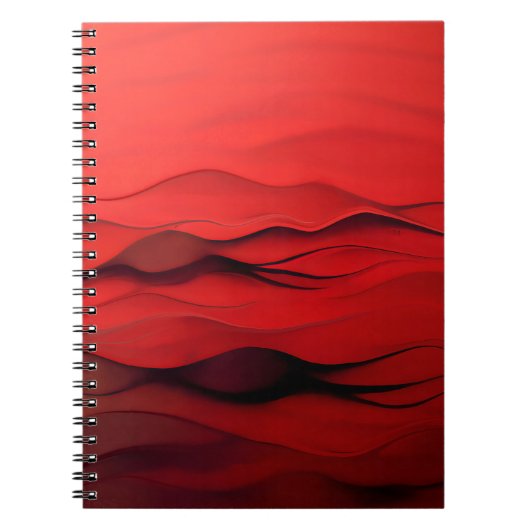 Carnet Crimson Flow – Abstract Red Waves of Motion (Devant)