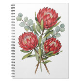 Carnet Crimson Protea Bouquet Watercolor (Devant)