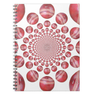 Carnet Crimson Vortex : Belle Balle de Cricket Rouge