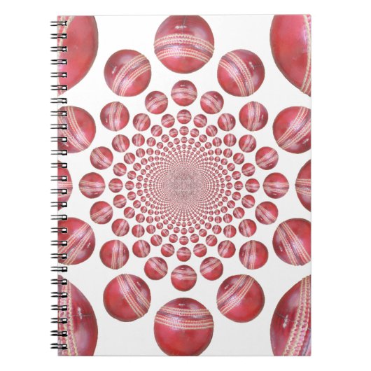 Carnet Crimson Vortex : Belle Balle de Cricket Rouge (Devant)