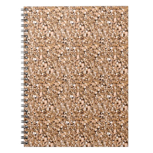 Carnet cristal druzy - couleur or rose (Devant)