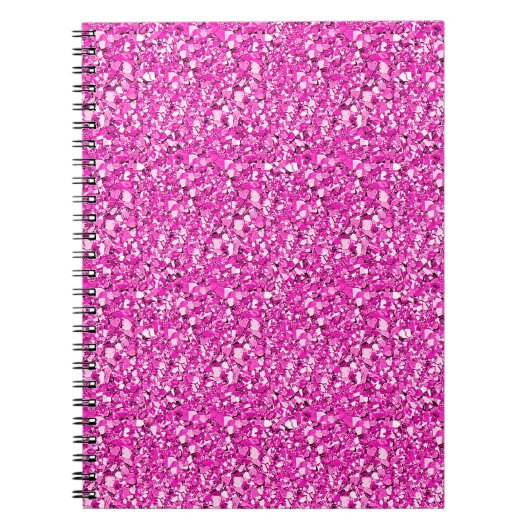 Carnet cristal druzy - rose fuchsia (Devant)
