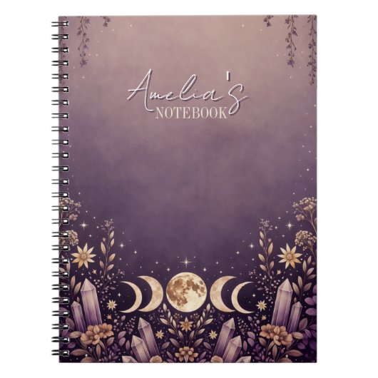 Carnet Cristal Phase Lunaire Céleste Violet (Devant)