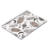 Carnet Cristaux, Lune, Étoiles, Design Chevauché. (Côté gauche)