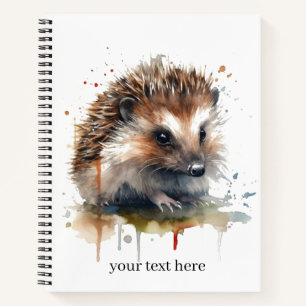Carnet Critère confortable : Hérisson en aquarelle, perso