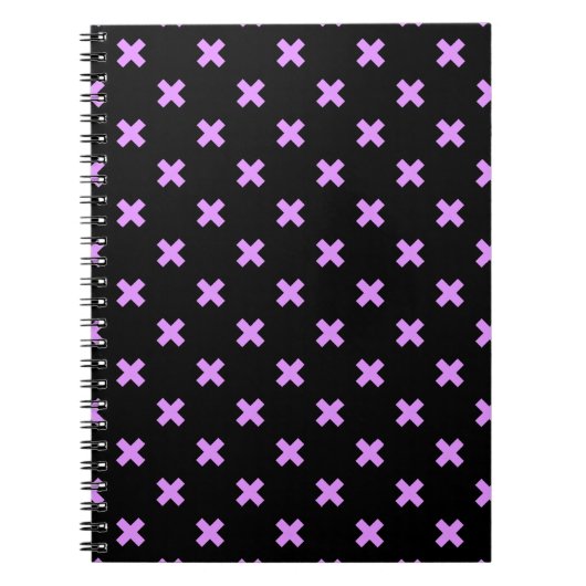 Carnet Crochets Lilac sur noir (Devant)