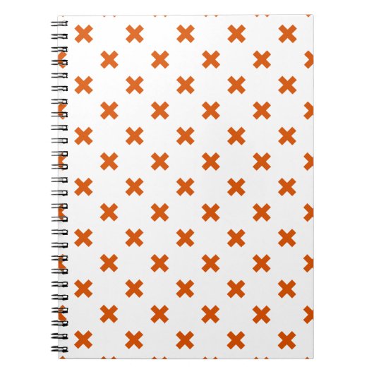 Carnet Crochets orange sur blanc (Devant)