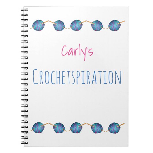 Carnet Crochetspiration - personnalisée avec votre nom (Devant)