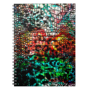 Carnet Crocodile et léopard motif avec abstrait coloré