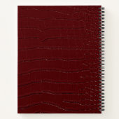 Carnet Crocodile Rouge Peau à imprimer Vernis (Dos)