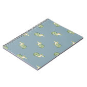 Carnet Crocodiles à l'aquarelle sur fond gris-bleu clair (Côté gauche)