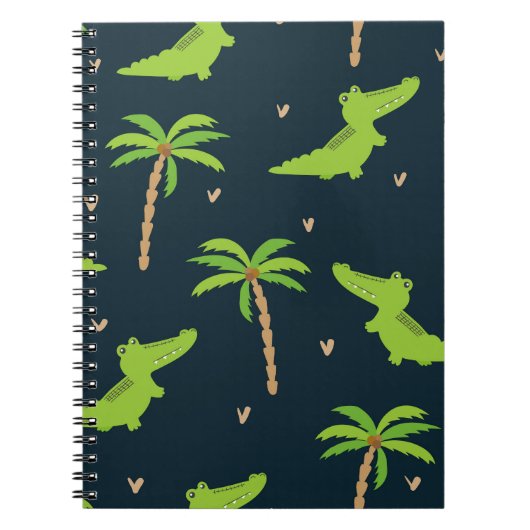 Carnet Crocodiles de dessin : Alligator Palms Motif. (Devant)