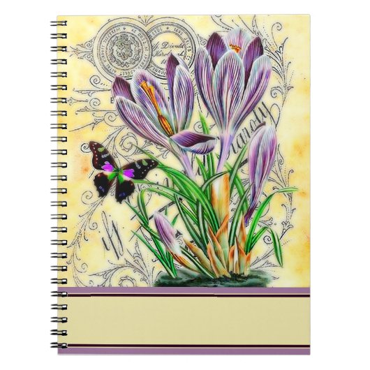 Carnet Crocus et papillon (Devant)