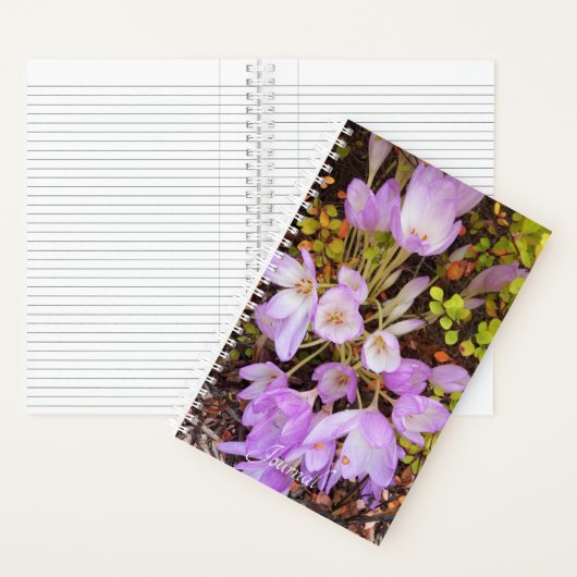 Carnet Crocus Floral d'automne violet (À l'intérieur)
