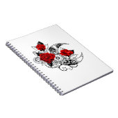 Carnet Croissant mécanique avec roses rouges (Côté Droit)