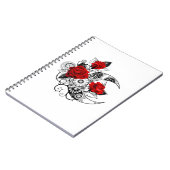 Carnet Croissant mécanique avec roses rouges (Côté gauche)