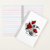 Carnet Croissant mécanique avec roses rouges (À l'intérieur)