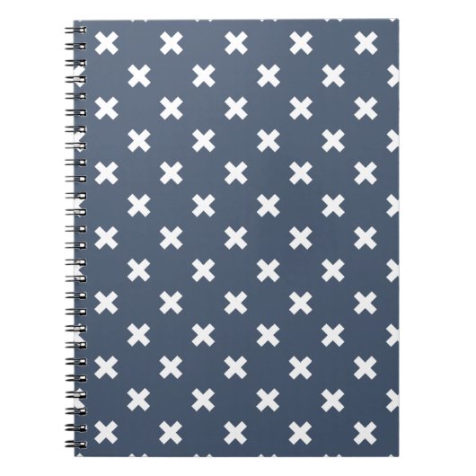 Carnet Croix blanches sur bleu-gris (Devant)