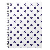 Carnet Croix bleu marine sur blanc (Devant)