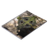 Carnet Croix celtique en pierre sculptée Nom personnalisé (Côté gauche)