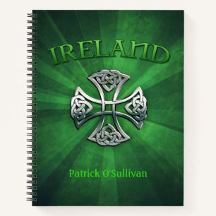 Carnet Croix celtique irlandaise personnalisée