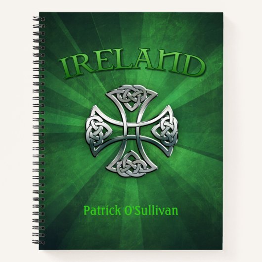 Carnet Croix celtique irlandaise personnalisée (Devant)