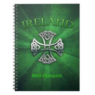 Carnet Croix celtique irlandaise personnalisée