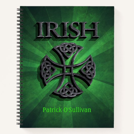 Carnet Croix celtique irlandaise personnalisée (Devant)