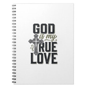 Carnet Croix Chrétienne Dieu Est Mon Véritable Amour Vect