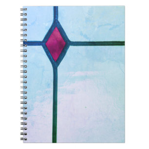 Carnet Croix de diamant bleu peinte en verre