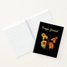 Croix de foi avec aile de papillon et tournesols