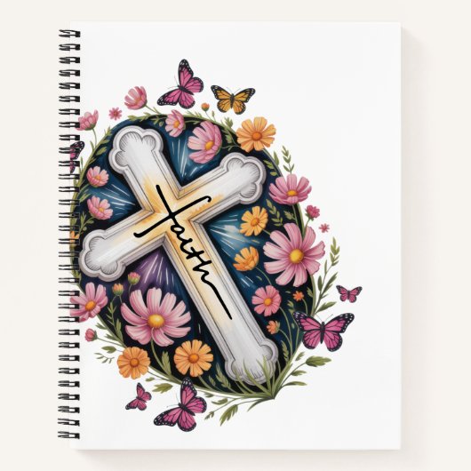 Carnet Croix de foi florale (Devant)
