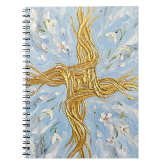 Carnet Croix de Sainte-Brigide Flocons de neige dorés Art