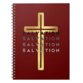 Carnet .Croix d'or avec mots du salut (Devant)