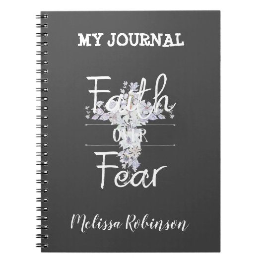 Carnet Croix florale avec citation chrétienne (Devant)