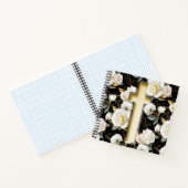 Carnet Croix florale de rose blanche (Intérieur)