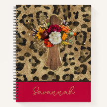 Croix florale sur Empreinte de léopard