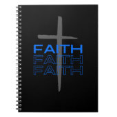 Carnet Croix gris avec mot de foi bleue (Devant)