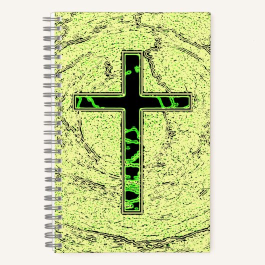 CARNET CROIX NOIRE ET VERTE AVEC ARRIÈRE - PLAN EN MARBRE (Recto)