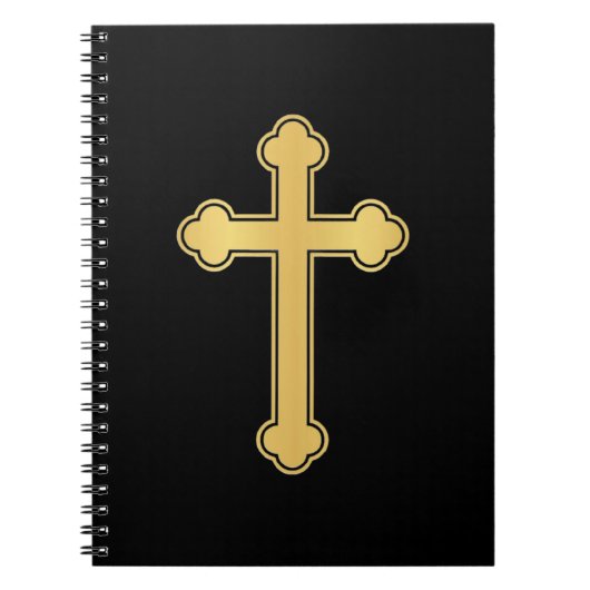 Carnet Croix orthodoxe élégante en or (Devant)