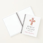 Carnet Croix religieuse rose personnalisée (Intérieur)