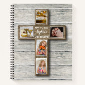 Carnet Croix Rustique Bois Première Sainte Communion Phot (Devant)