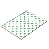 Carnet Croix verte coutures sur blanc (Côté gauche)
