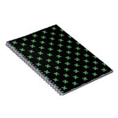 Carnet Croix verte coutures sur noir (Côté Droit)