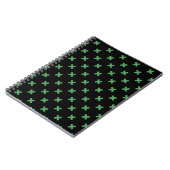 Carnet Croix verte coutures sur noir (Côté gauche)