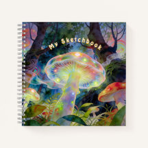 Croquis de champignon psychédélique lumineux brill