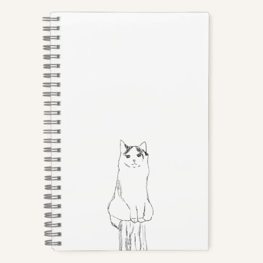 Carnet Croquis de chat mignon moderne (Recto)