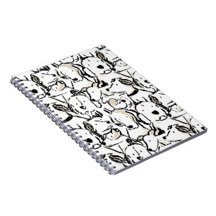 Carnet Croquis de chien mignon - Chiot en noir et blanc