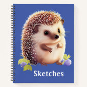 Carnet Croquis de hérisson pour enfants (Devant)